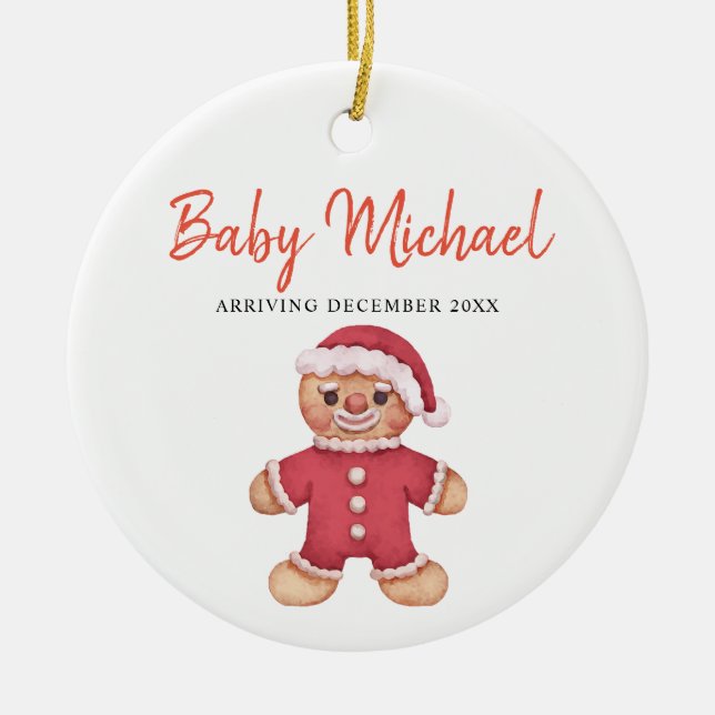 Cookies Arriving Baby Girl Pregnancy Announcement  Ceramic Ornament (Front)