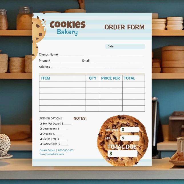 Cookies Bakery Order Invoice Form Notepad (Creator Uploaded)