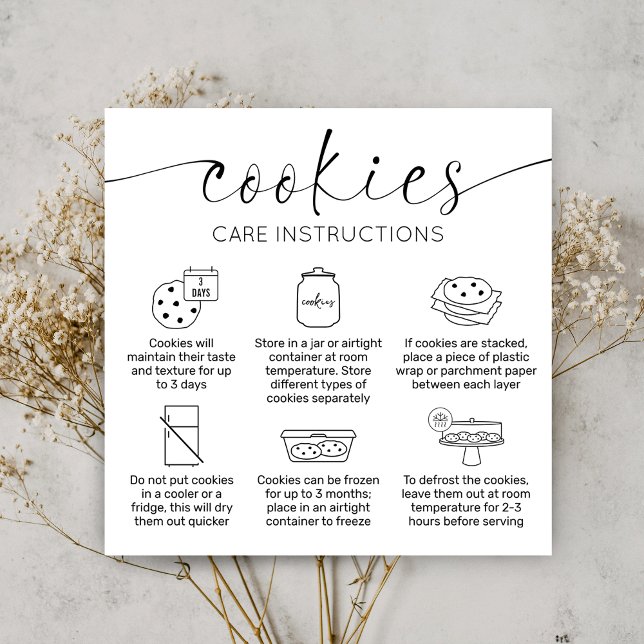 Cookies Care Card Elegant Script Minimal Thank You (Creator Uploaded)