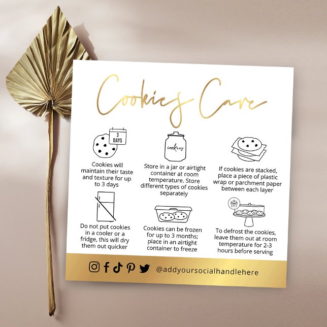 Cookies Care Guide White & Gold Script Logo Card (Creator Uploaded)