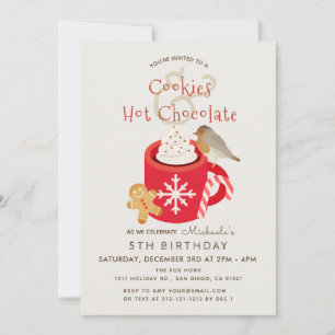 Cookies & Chocolat Chaud Red Invitation d'annivers
