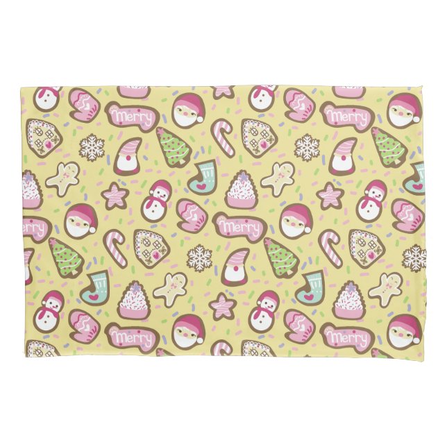 Cookies Christmas Yellow Pillowcase (Front)