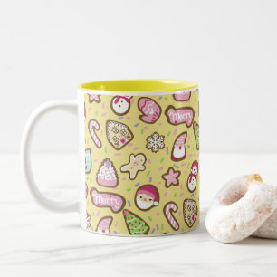 Cookies Christmas Yellow Two-Tone Coffee Mug