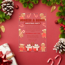 Cookies & Coca Bar Christmas Party Acrylic Invitations