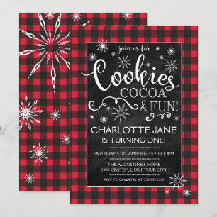 Cookies Coca & Fun Plaid Invitation d'anniversaire