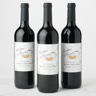 Cookies & Cocoa Baby Shower Wine Label
