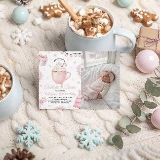 Cookies & Cocoa Birthday Photo Invite