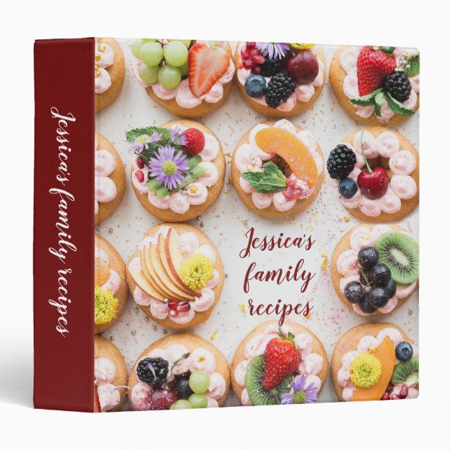Cookies Custom Name Family Recipes Pastries Photo Binder (Front/Spine)