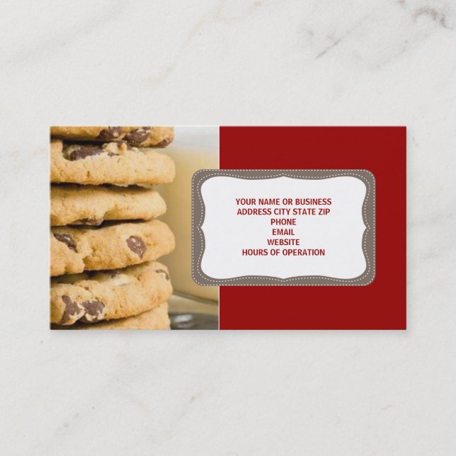 Cookies de chips chocolat Cartes de visite (Devant)