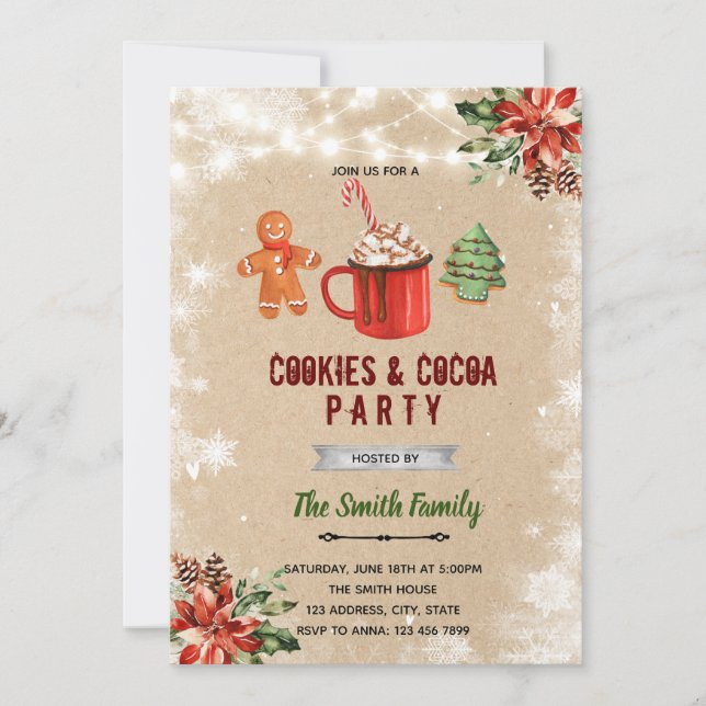 Cookies de Noël et invitation au cacao (Devant)