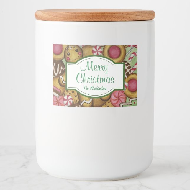 Cookies de Noël personnalisés Jar Stickers de nour (Devant)
