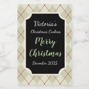 Cookies de Noël Retro Jar Stickers cadeaux Étiquet