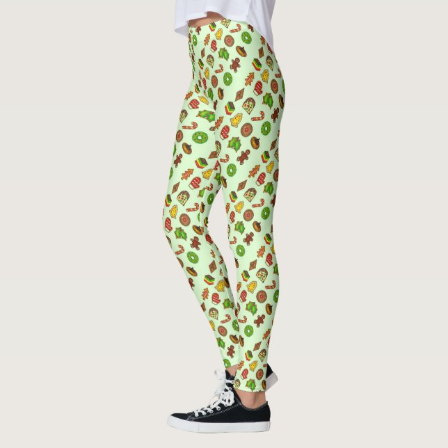 Cookies de Noël Vert Cookies Leggings de vacances (Gauche)