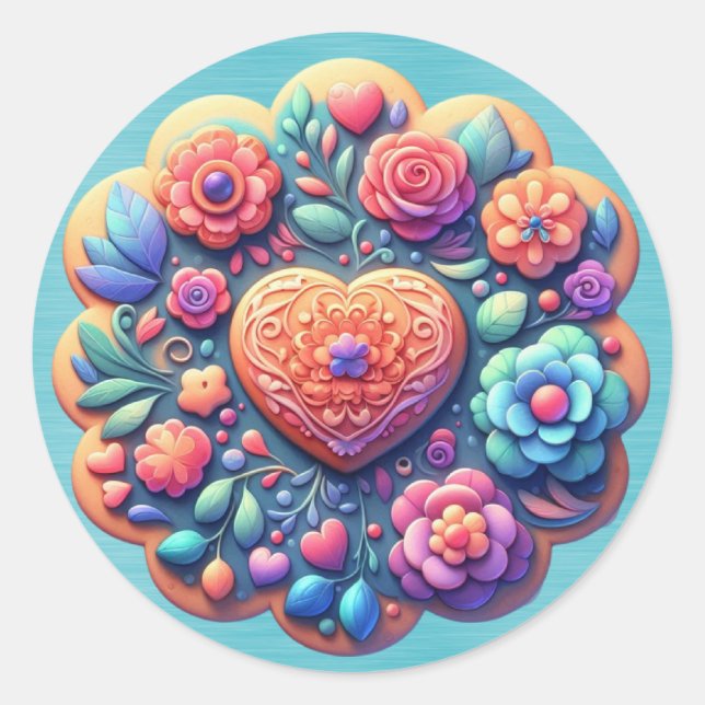 Cookies Decorated As Flowers Classic Round Sticker (Front)