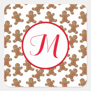 Cookies en pain d'épice Monogrammes Stickers Carré