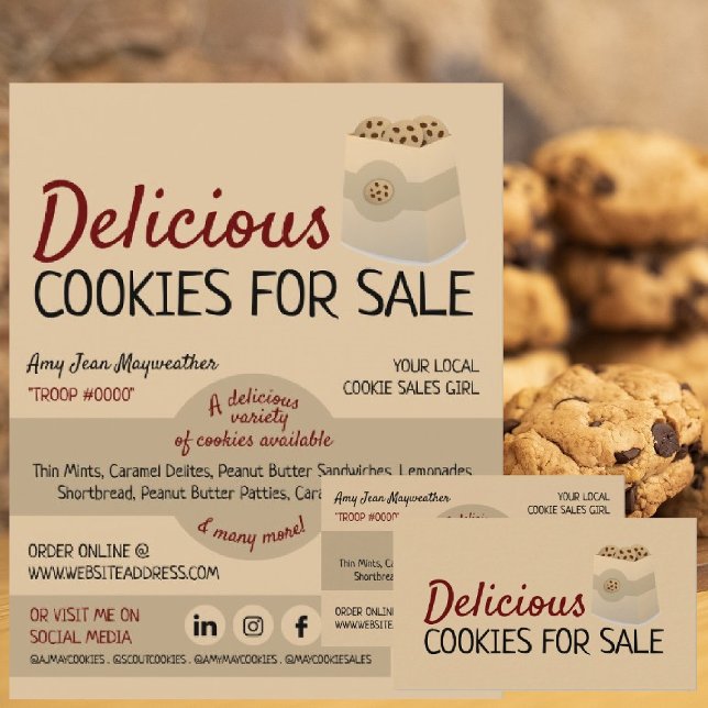 Cookies en sac, carte de collecte de fonds pour la (Créateur téléchargé)