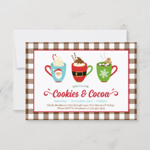 Cookies et cacao Fête de Noël Invitation