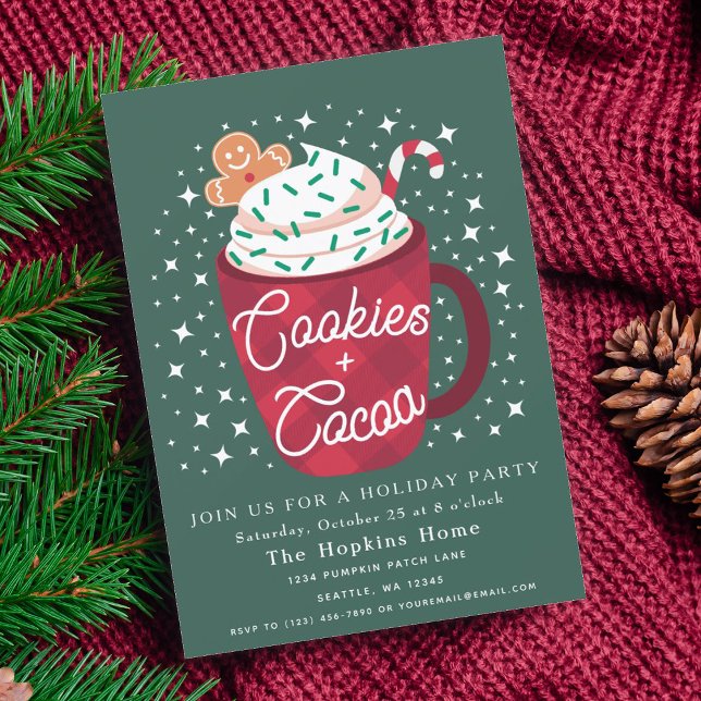 Cookies et cacao Fête Invitation (Créateur téléchargé)