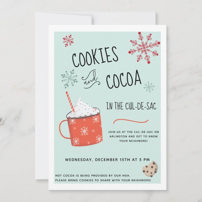 Cookies et cacao Fête Invitation (Devant)