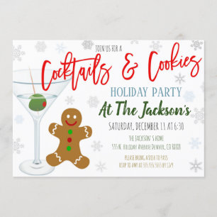 Cookies et cocktails Invitation à la fête de Noël