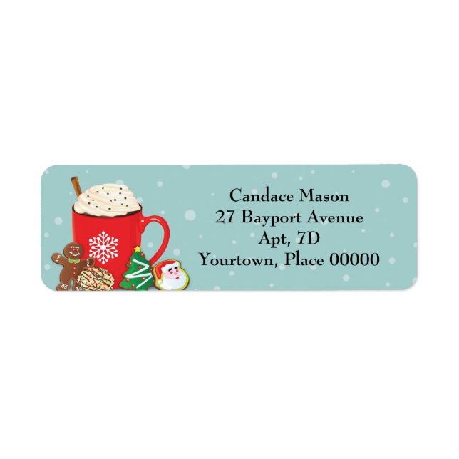 Cookies et Cocoa Christmas Holiday Return Address (Devant)