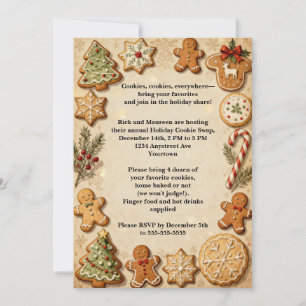 Cookies for Christmas Holiday Party Invitation
