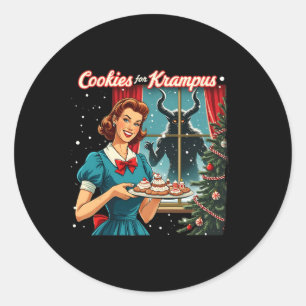 Cookies For Krampus Funny Christmas Xmas Krampus G Classic Round Sticker