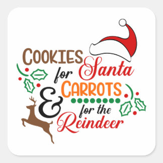 Cookies for Santa and Carrots for the Reindeer Square Sticker