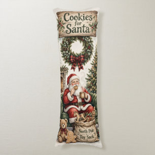 Cookies for Santa Body, Vertical Farmhouse Christm Body Pillow