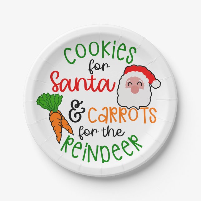 Cookies for Santa & Carrots for Reindeer Paper Plate (Front)