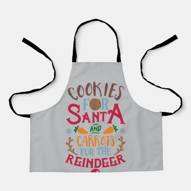 Cookies For Santa Christmas Word Art Apron (Front)