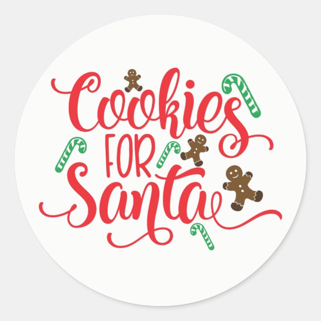 Cookies for Santa Classic Round Sticker (Front)