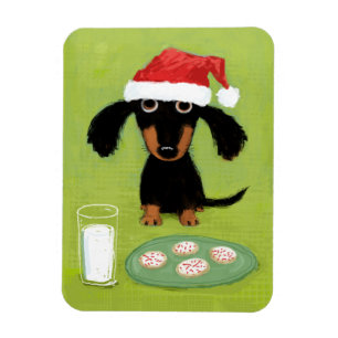 Cookies for Santa Dachshund Magnet