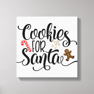 Cookies for Santa Fun Christmas Canvas Print