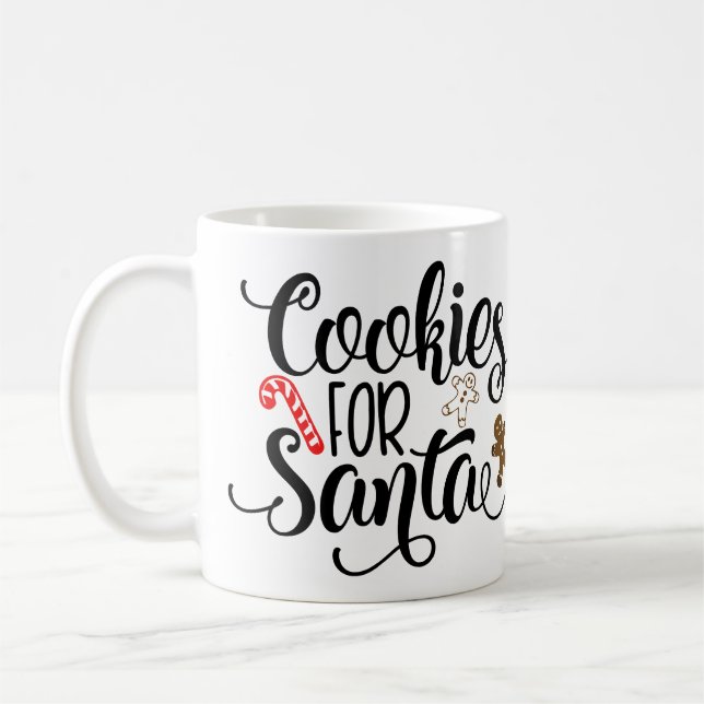 Cookies for Santa Fun Christmas Coffee Mug (Left)