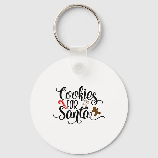 Cookies For Santa Fun Christmas  Keychain (Front)