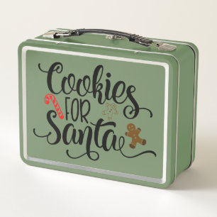 Cookies for Santa Fun Christmas Metal Lunch Box