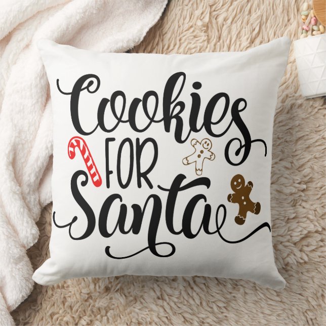 Cookies for Santa Fun Christmas Throw Pillow (Blanket)