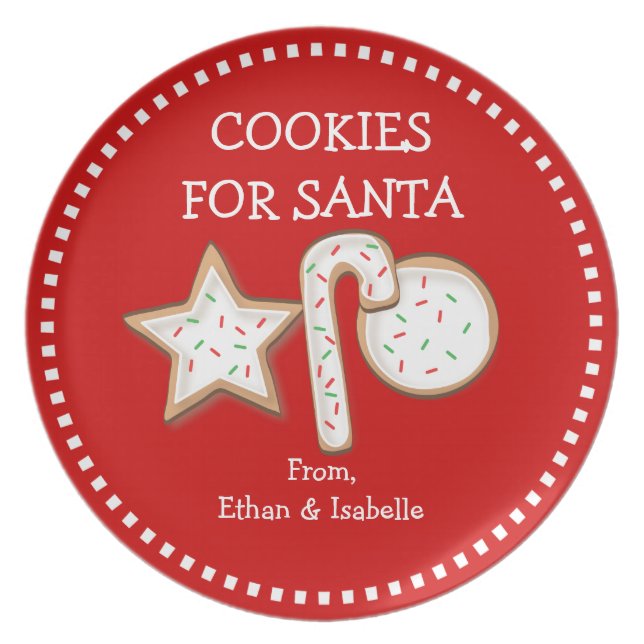 Cookies For Santa Personalized Cookie Trio Plate (Front)