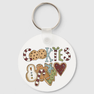 Cookies for Santa Tshirts and Gifts Keychain