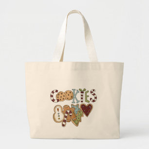 Cookies for Santa Tshirts and Gifts Large Tote Bag