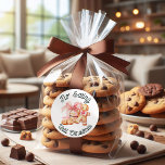 Cookies funny pink bow Christmas label<br><div class="desc">No eating until Christmas featuring cookies with a pink bow.</div>