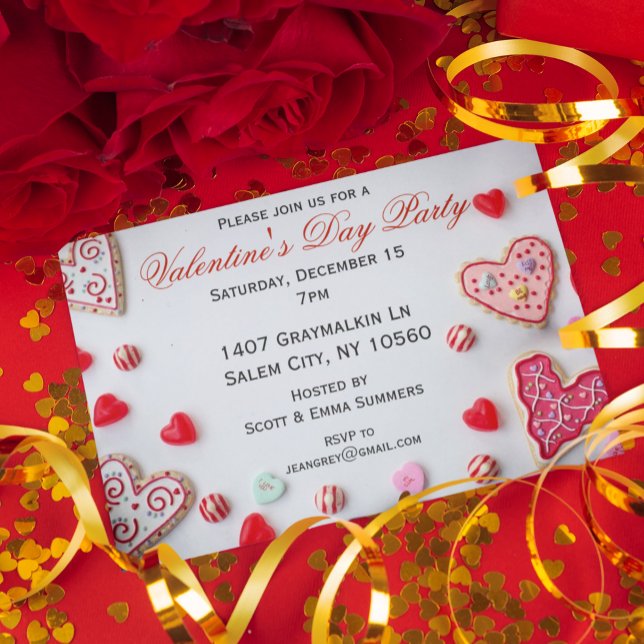 Cookies Hearts Sweets Valentine's Day Party Invitation (Creator Uploaded)