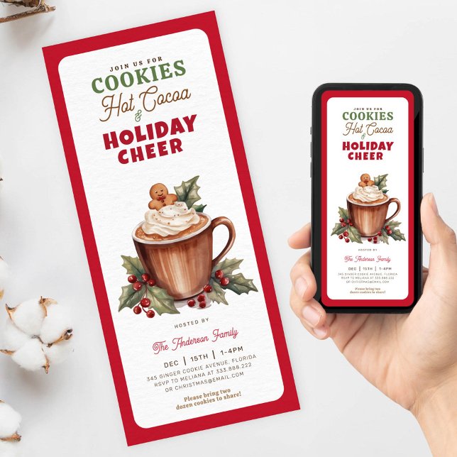 cookies hot cocoa and holiday cheer christmas  invitation (Creator Uploaded)