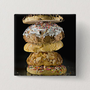 Cookies in a stack 2 inch square button