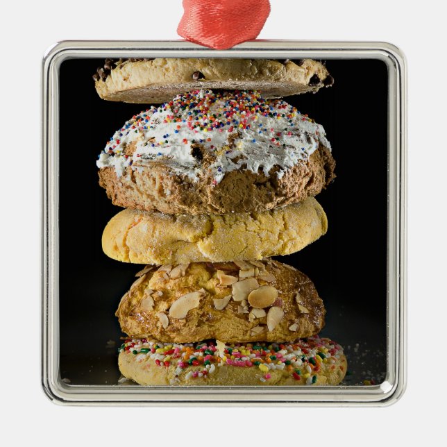 Cookies in a stack metal ornament (Front)
