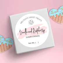 Cookies Label Feminine Bakery Flavour Round Sticke