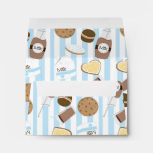 Cookies & Lait Blue Boys Party Enveloppe d'invitat