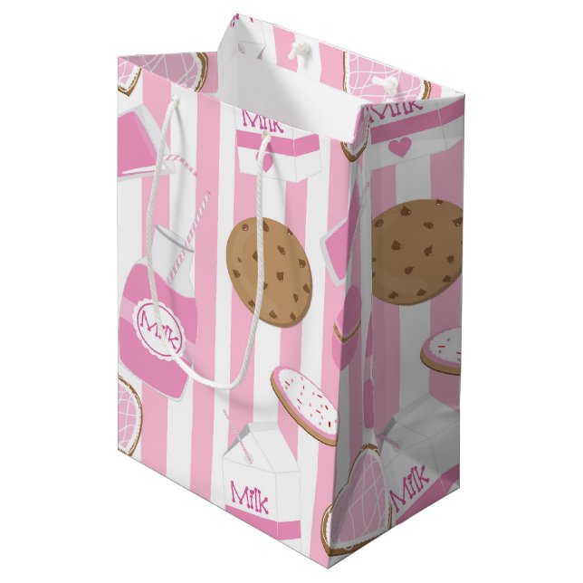 Cookies & Lait Filles Fête Pink Bakery Sac cadeau (Devant Angle)