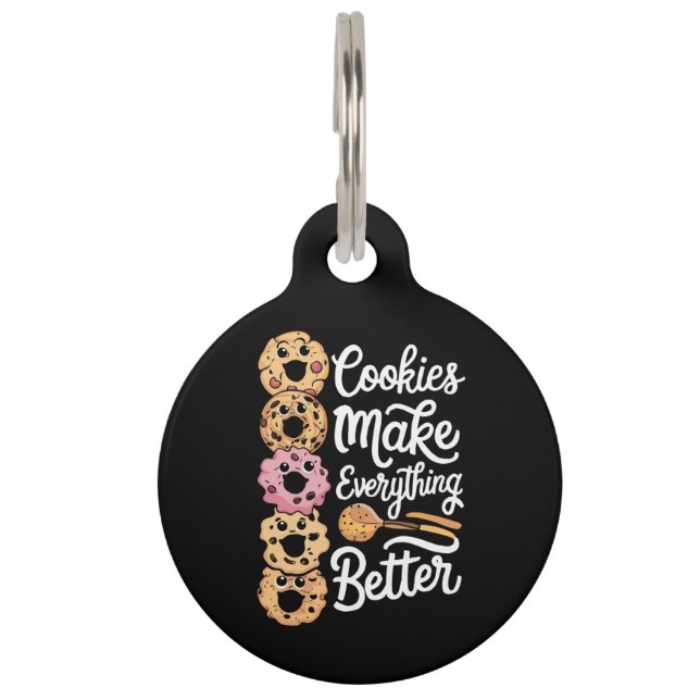 Cookies Make Everything Better Funny Christmas Pet Tag (Front)